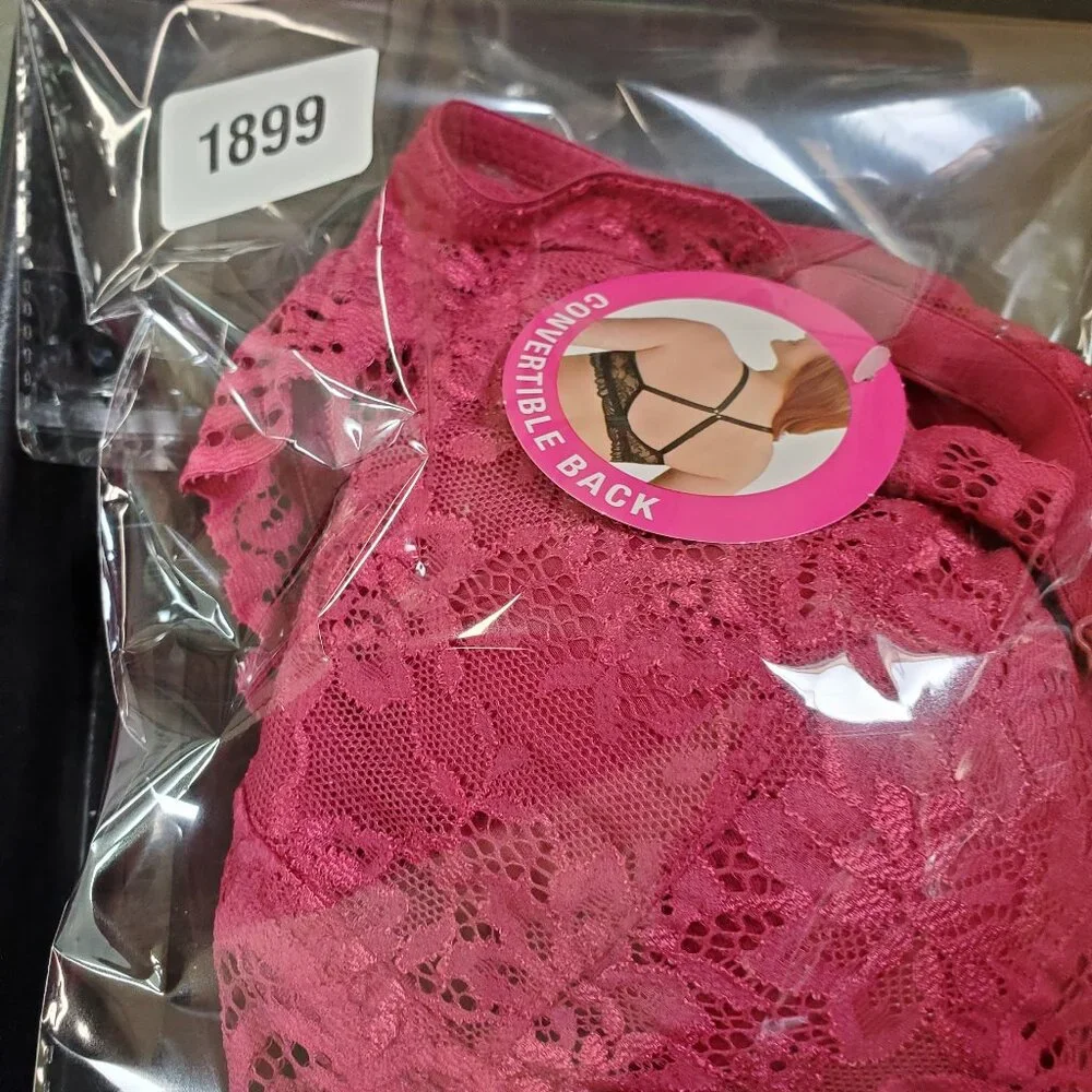 NEW BALI Lace Desire Wireless Bra DF6591 in Berry Magenta Pink Small - Picture 9 of 9